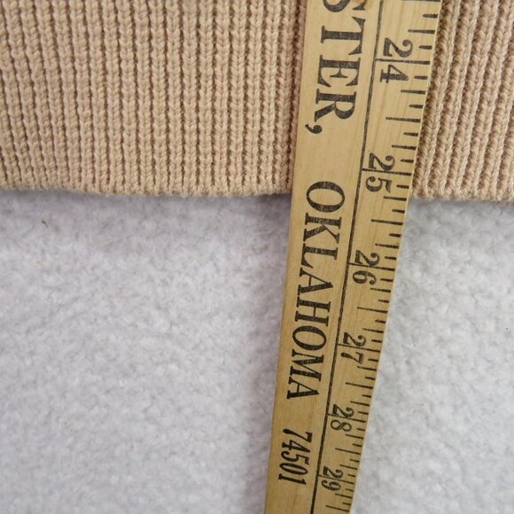 LOFT Sweater Womens XL Beige Half Zip Mock Neck Hearts Pullover Knit Cozy Ribbed - Picture 8 of 8